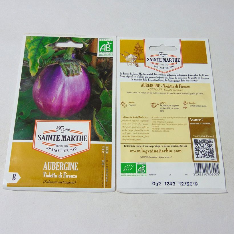 Esempio di esemplare Melanzana Violetta Di Firenze sacchetto di semi 50 (0.2g) come consegnato