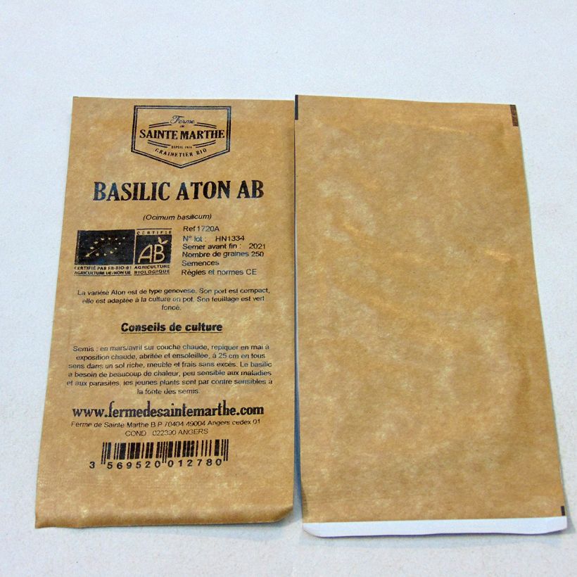 Esempio di esemplare Basilico Aton sacchetto di semi 250 (0.375g) come consegnato