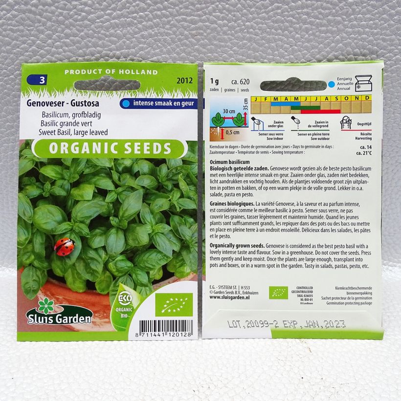 Esempio di esemplare Basilico Gustosa Genoveser sacchetto di semi 620 (1g) come consegnato