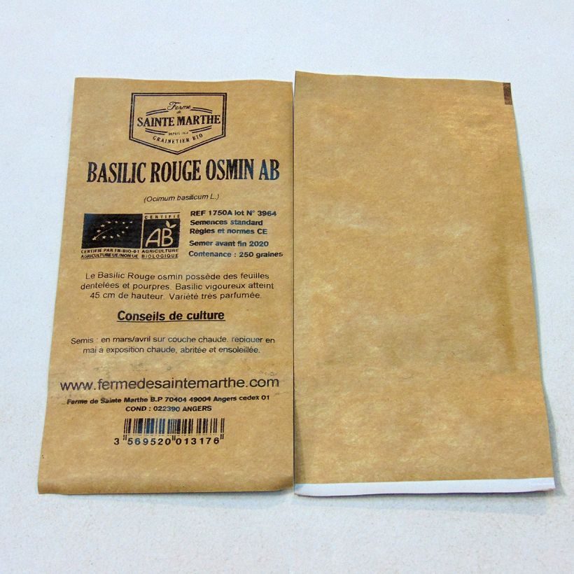 Esempio di esemplare Basilico Osmin AB sacchetto di semi 250 (0.33g) come consegnato