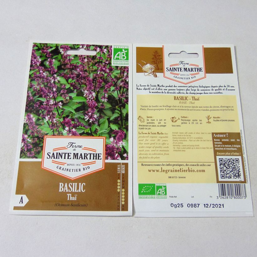 Esempio di esemplare Basilico Thaï sacchetto di semi 150 (0.25g) come consegnato