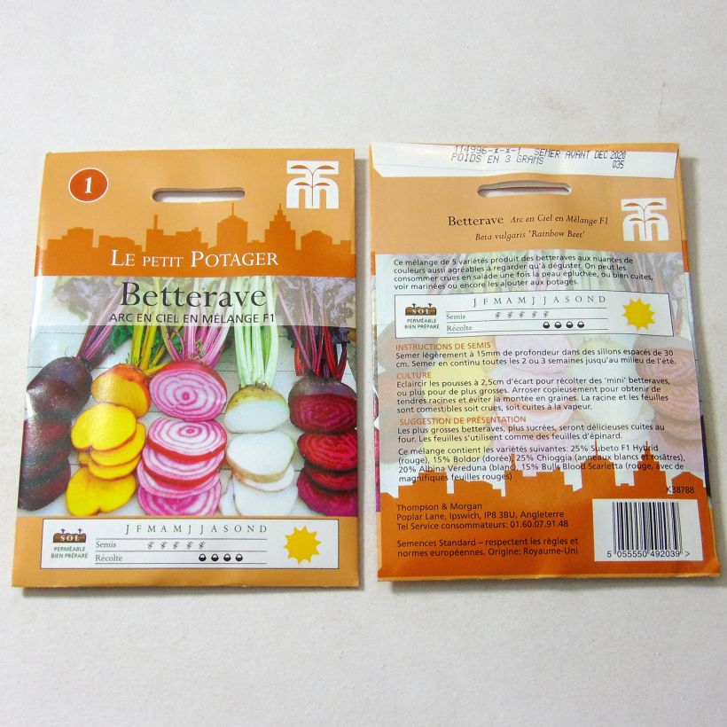 Esempio di esemplare Barbabietola Rainbow Beet sacchetto di semi 250 (5g) come consegnato