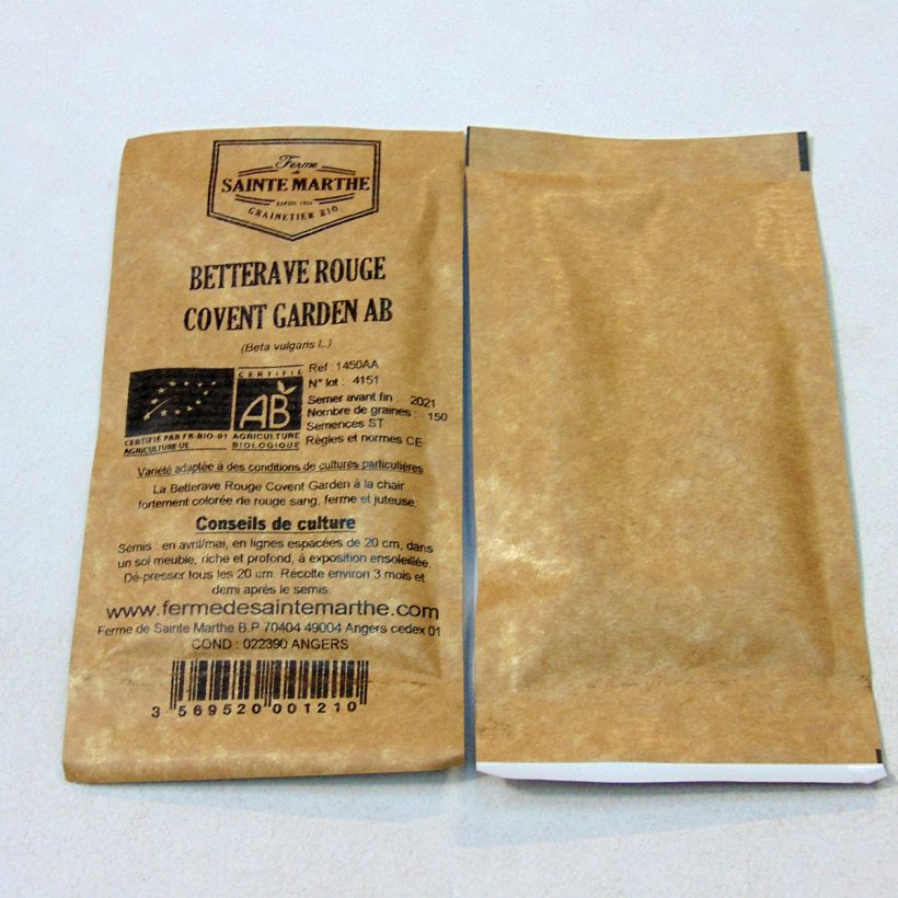 Esempio di esemplare Barbabietola rossa Covent Garden Bio sacchetto di semi 150 (1g) come consegnato