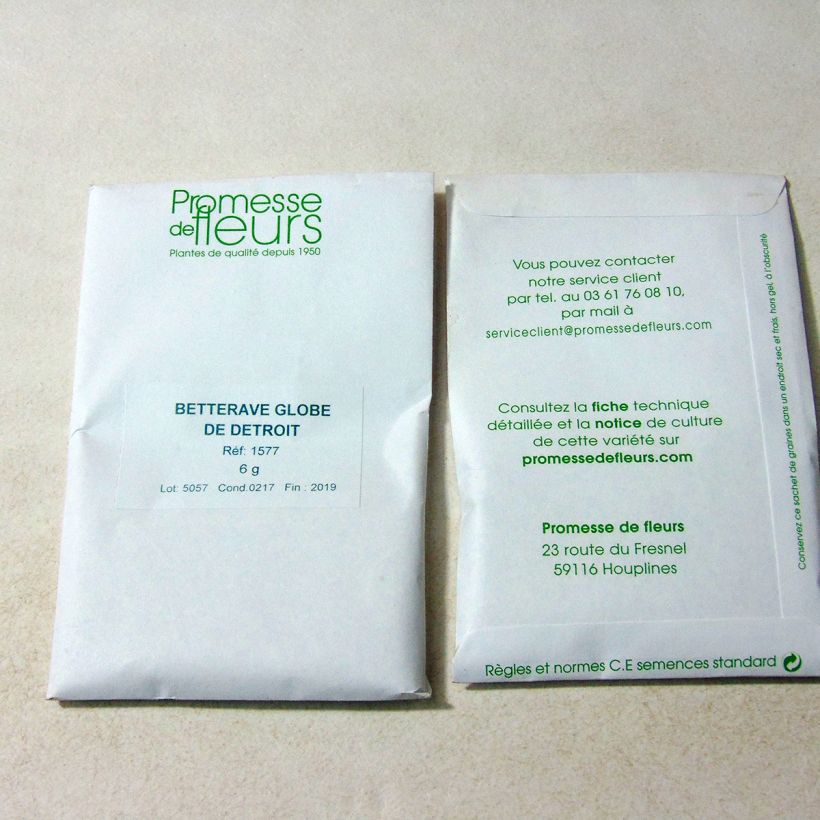 Esempio di esemplare Barbabietola rossa Globe de Detroit sacchetto di semi 250 (6g) come consegnato