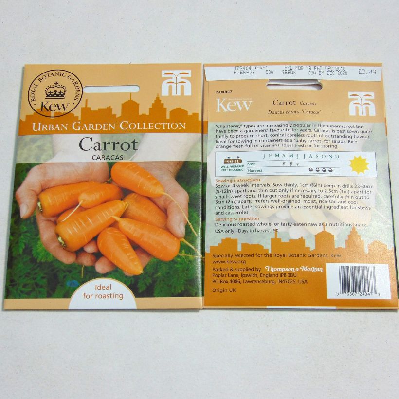 Esempio di esemplare Carota Caracas sacchetto di semi 500 come consegnato
