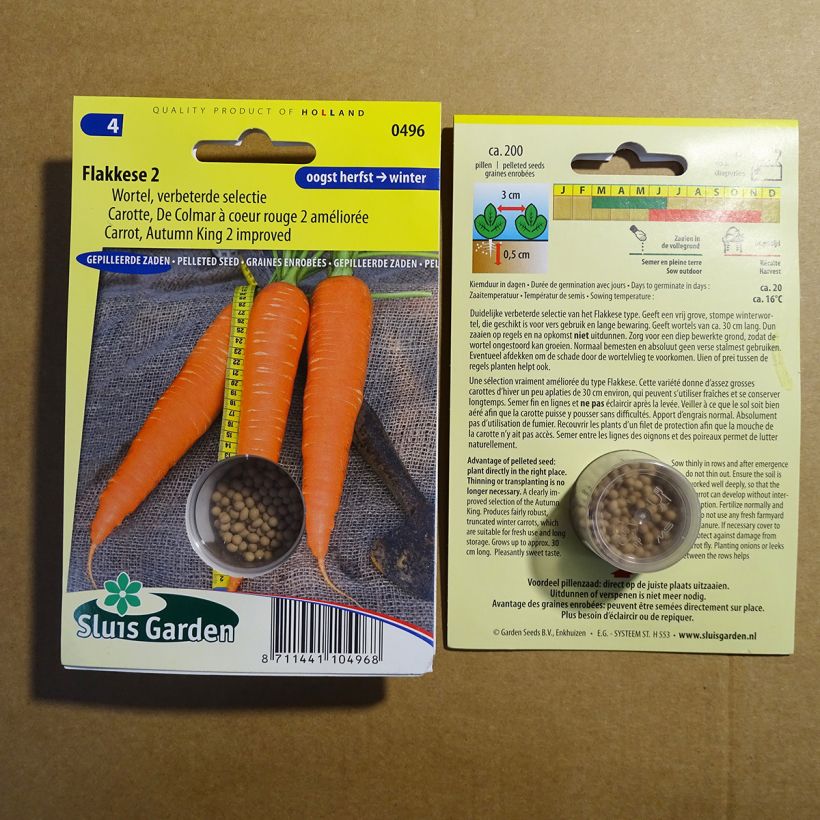 Esempio di esemplare Carota Jupiter (race type de Flakkée) - semi rivestiti sacchetto di semi 200 come consegnato