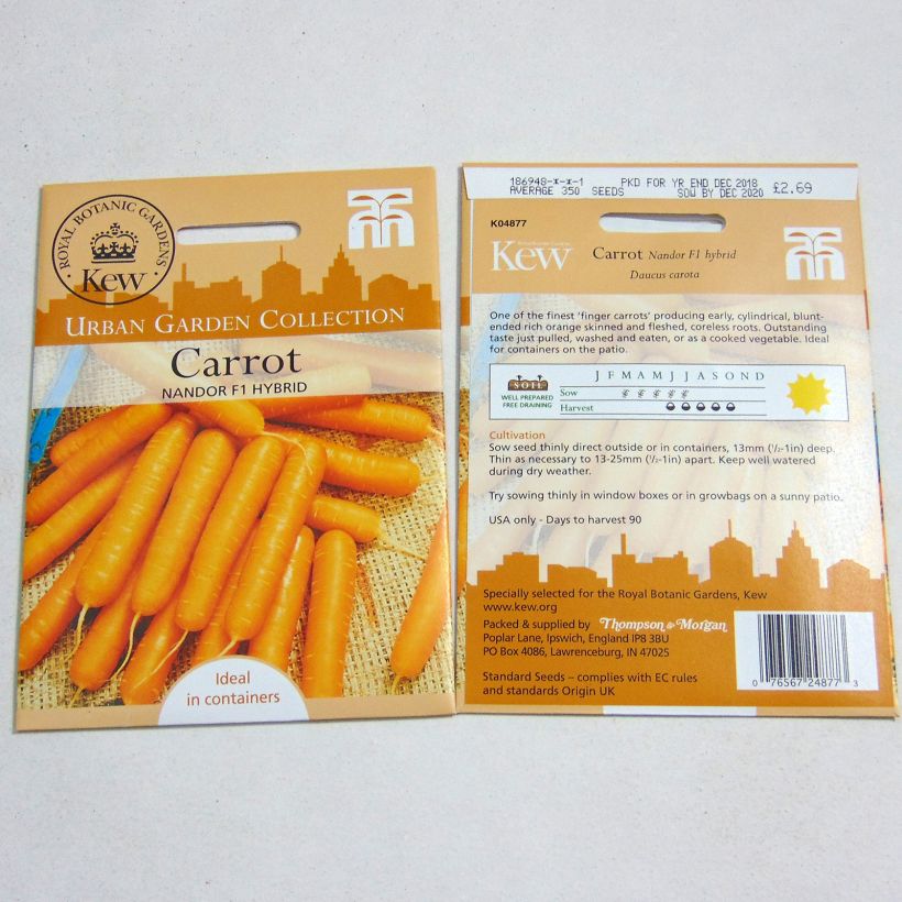 Esempio di esemplare Carota Nandor F1 sacchetto di semi 350 come consegnato