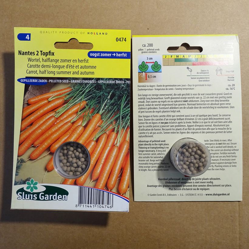 Esempio di esemplare Carota Nantese 2 Topfix - semi rivestiti sacchetto di semi 200 come consegnato