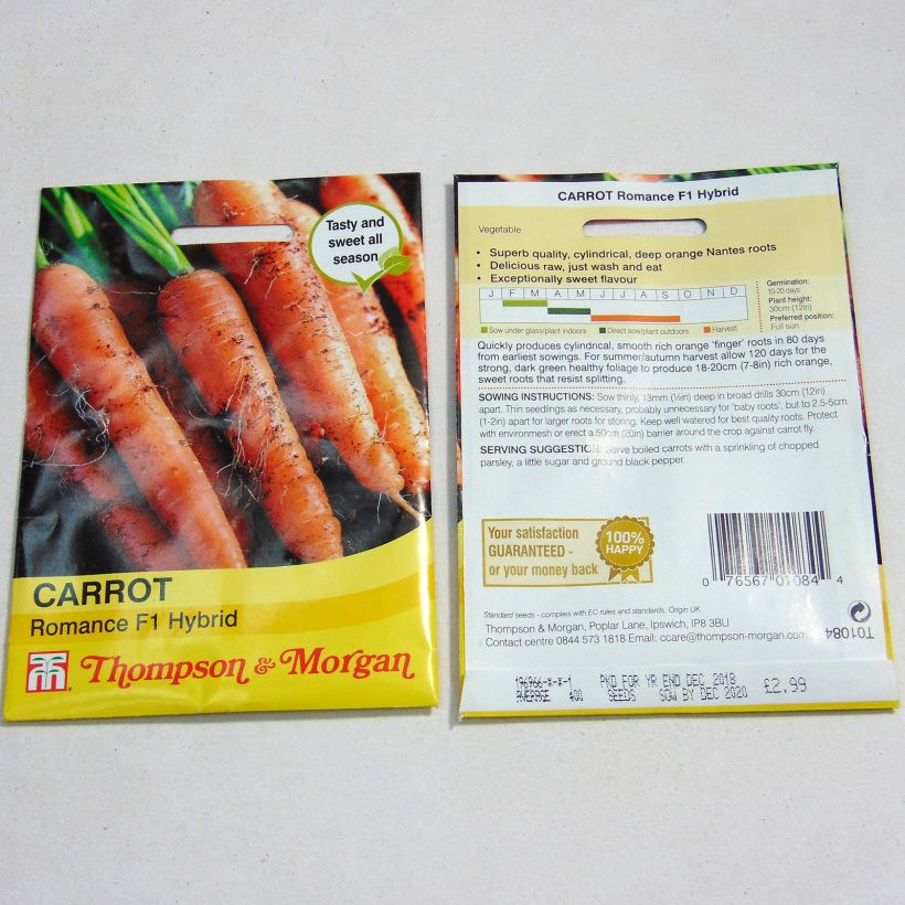 Esempio di esemplare Carota Romance sacchetto di semi 400 come consegnato