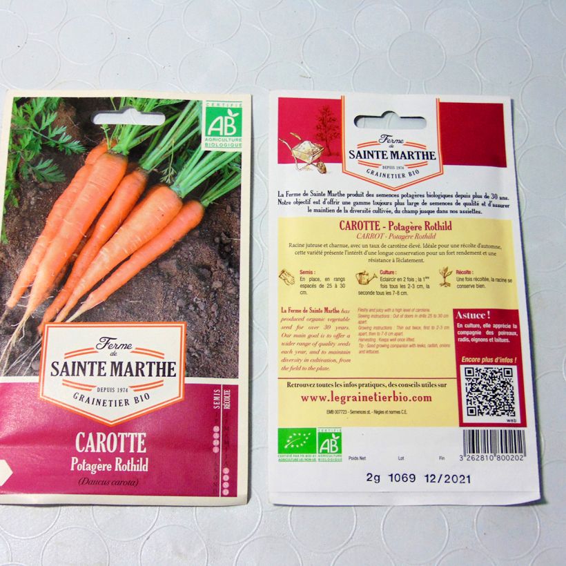 Esempio di esemplare Carota Rothild Bio sacchetto di semi 850 (1g) come consegnato