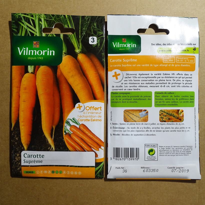 Esempio di esemplare Carota Supreme sacchetto di semi 1500 (3g) come consegnato