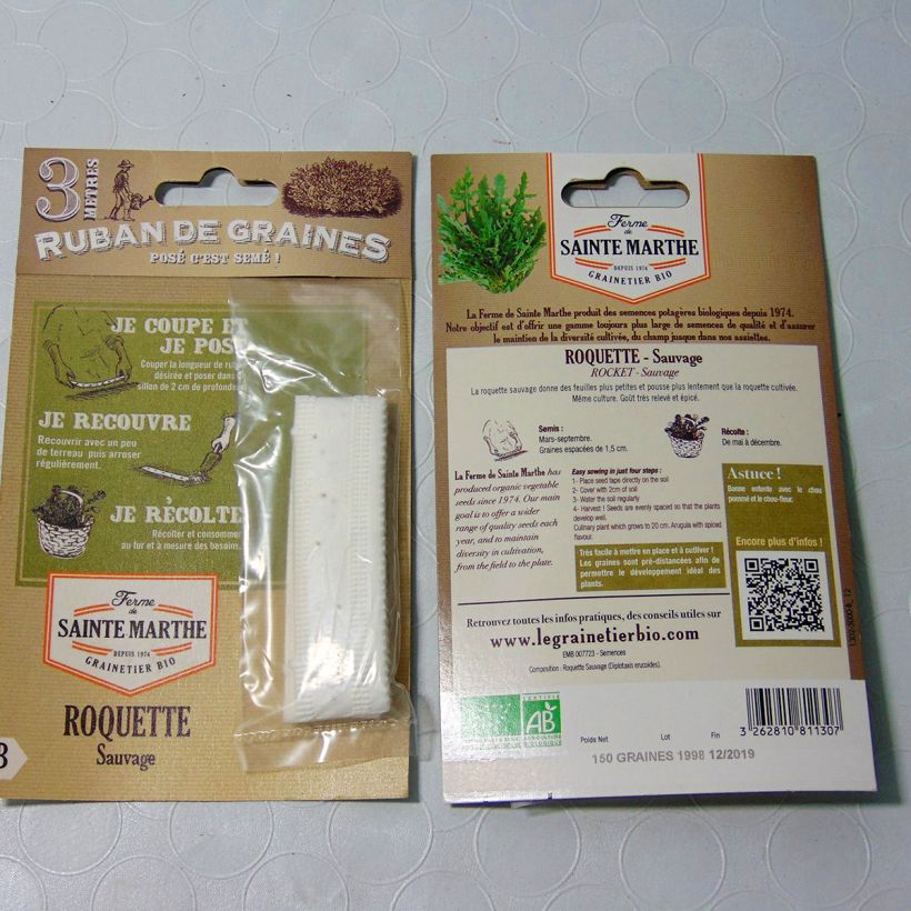 Esempio di esemplare Rucola violacea (Semi a nastro) Semi su nastro come consegnato