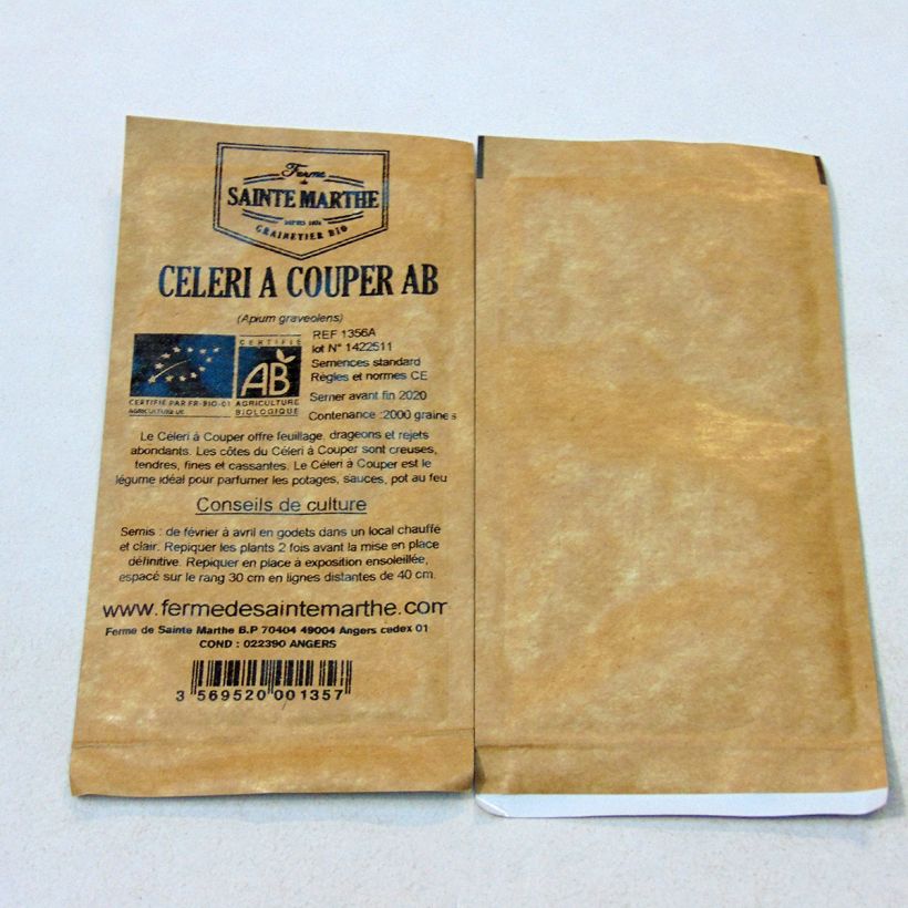 Esempio di esemplare Sedano da tagliare Bio - Ferme de Sainte Marthe sacchetto di semi 1300 (0.78g) come consegnato