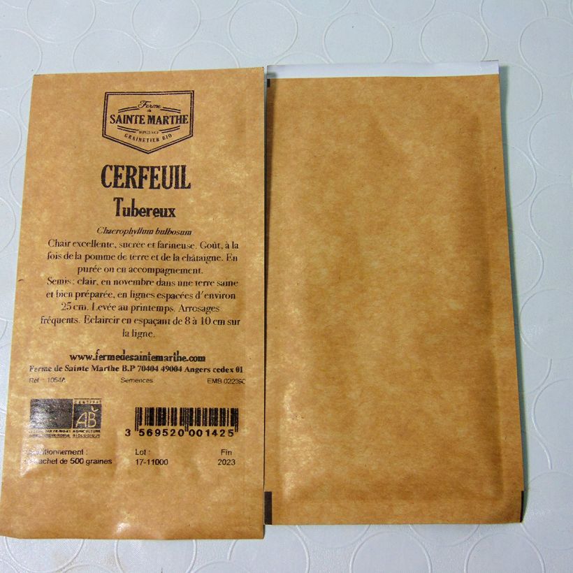Esempio di esemplare Chaerophyllum bulbosum - Cerfoglio bulboso sacchetto di semi 500 (1g) come consegnato