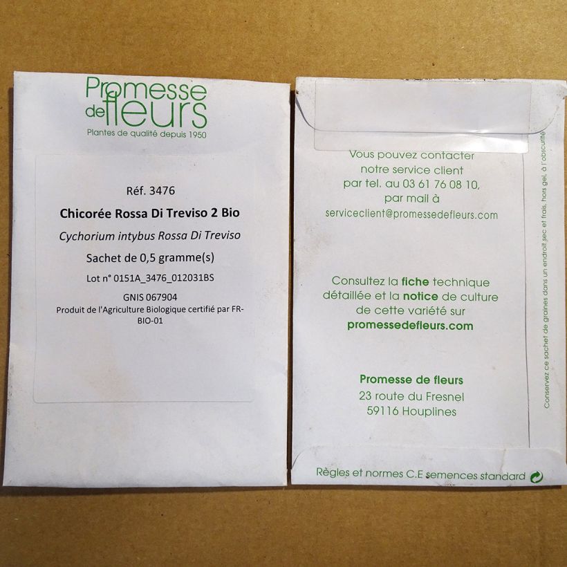 Esempio di esemplare Cicoria Rossa Di Treviso 2 sacchetto di semi 300 (0.5g) come consegnato