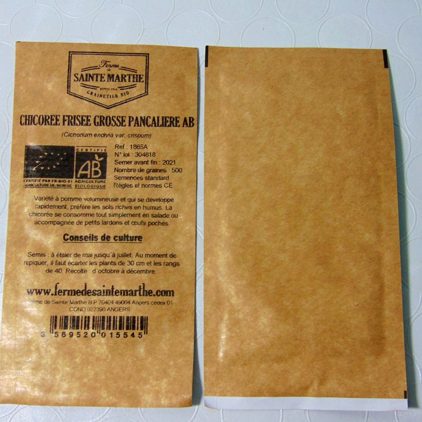 Esempio di esemplare Indivia riccia Grosse Pancalière sacchetto di semi 600 (2g) come consegnato
