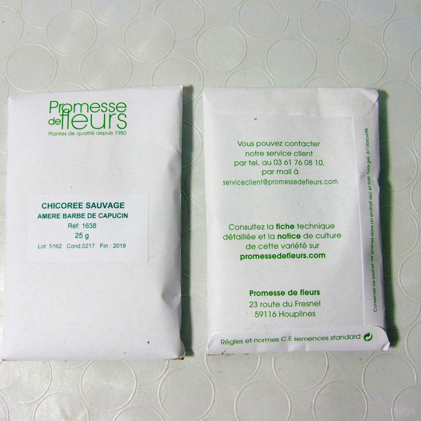 Esempio di esemplare Cicoria Barba Di Capucino sacchetto di semi 15000 (25g) come consegnato
