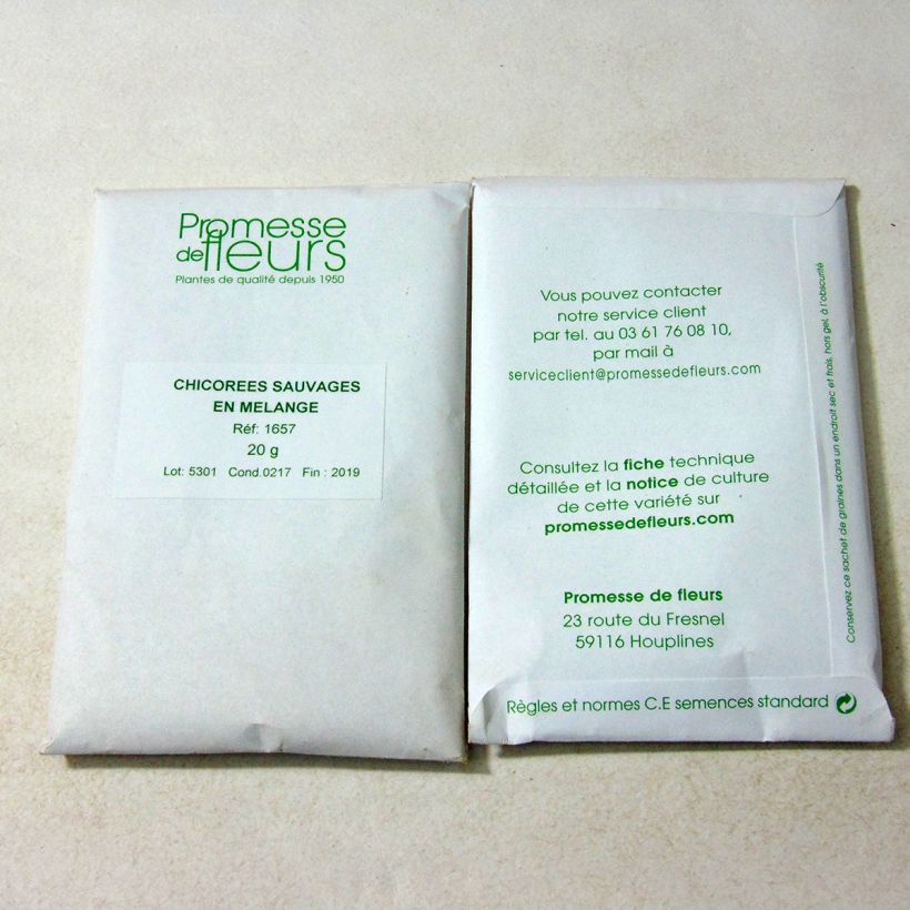 Esempio di esemplare Cicoria Mix sacchetto di semi 12000 (20g) come consegnato
