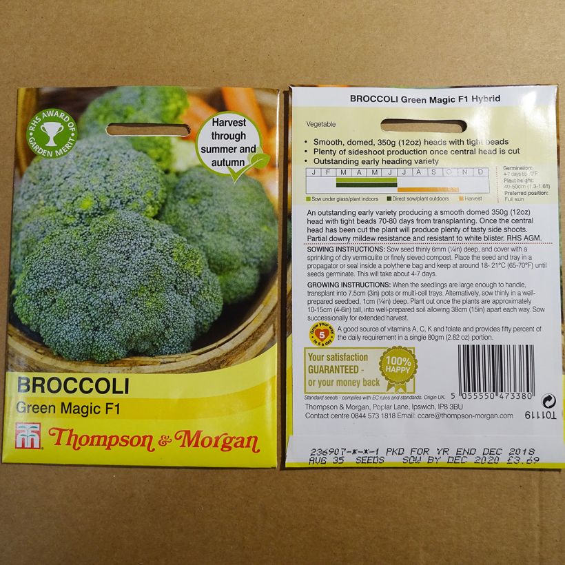 Esempio di esemplare Cavolo broccolo Green Magic F1 sacchetto di semi 35 come consegnato