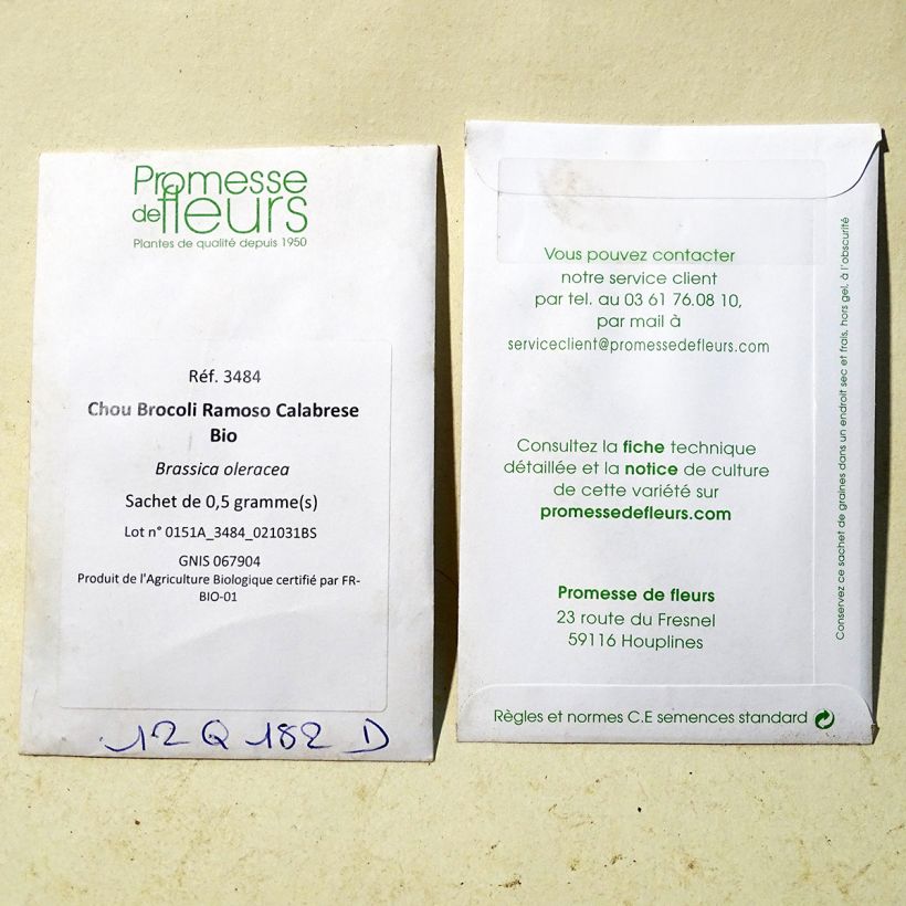 Esempio di esemplare Cavolo broccolo Ramoso Calabrese sacchetto di semi 200 (1g) come consegnato