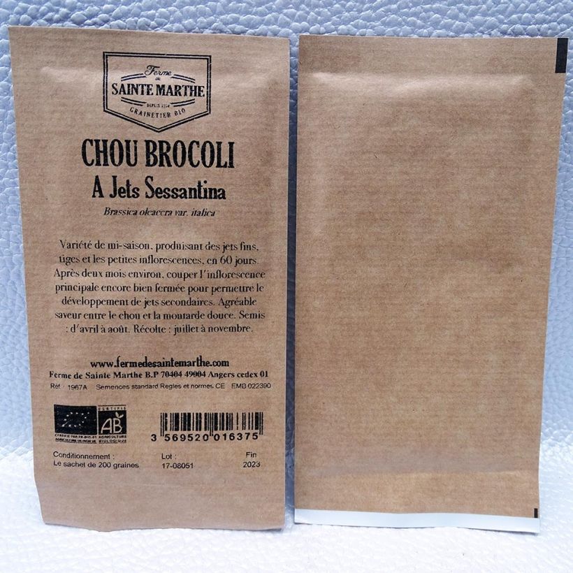 Esempio di esemplare Broccolo Sessantina sacchetto di semi 200 come consegnato