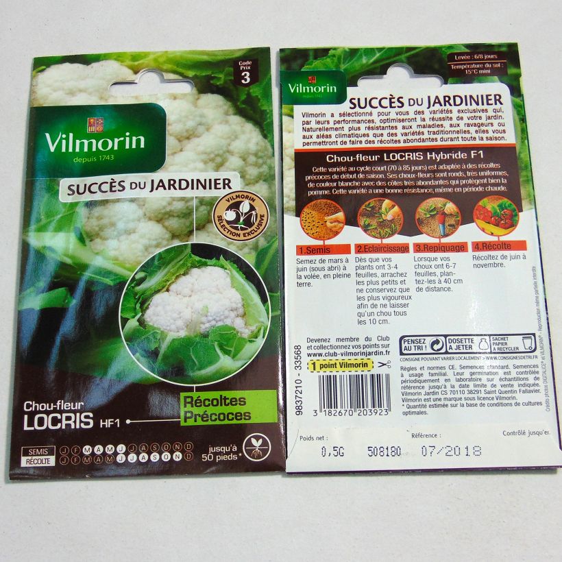 Esempio di esemplare Cavolfiore Locris F1 sacchetto di semi 200 (0.5g) come consegnato