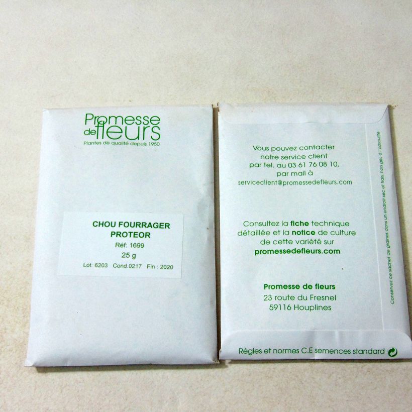 Esempio di esemplare Cavolo da foraggio Proteor sacchetto di semi 5000 (25g) come consegnato
