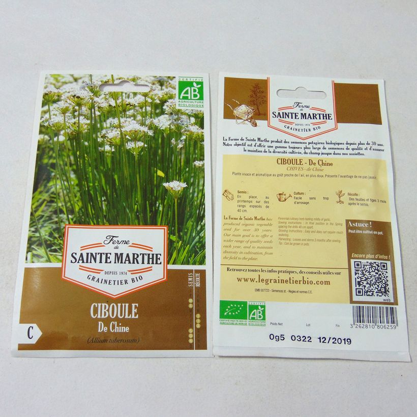 Esempio di esemplare Aglio cinese Bio - Ferme de Ste Marthe sacchetto di semi 100 come consegnato