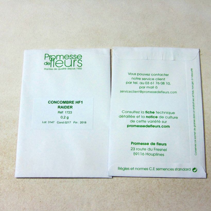 Esempio di esemplare Cetriolo Breso HF1 sacchetto di semi 6 ? 8 (0,2g) come consegnato
