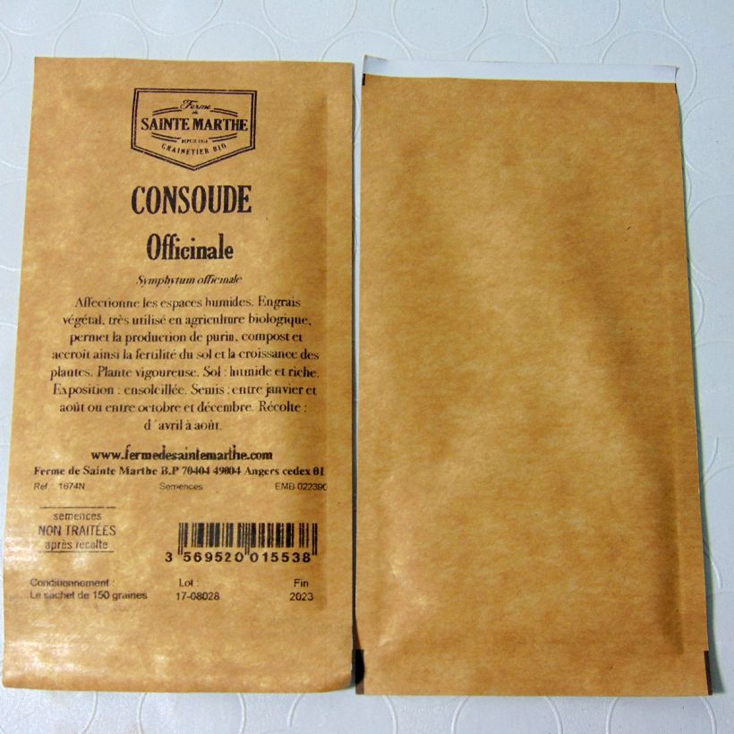 Esempio di esemplare Symphytum officinale NT - Ferme de Sainte Marthe - Consolida maggiore sacchetto di semi 20 come consegnato