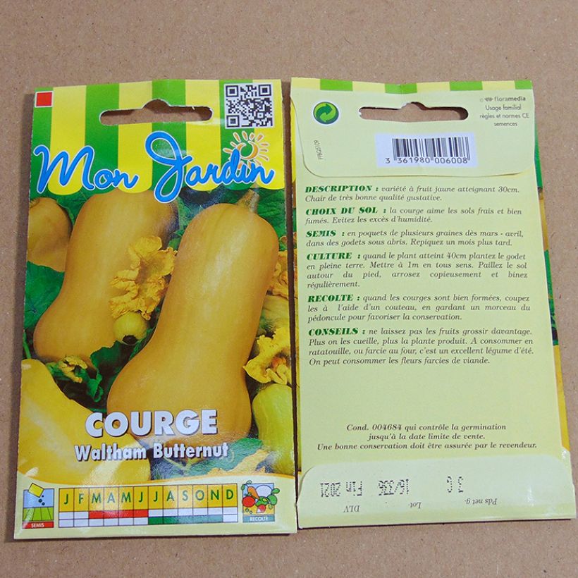 Esempio di esemplare Zucca moscata Waltham Butternut sacchetto di semi 18 (3g) come consegnato