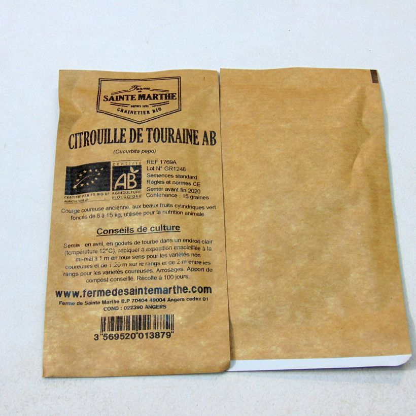 Esempio di esemplare Zucchino de Touraine sacchetto di semi 15 (6g) come consegnato