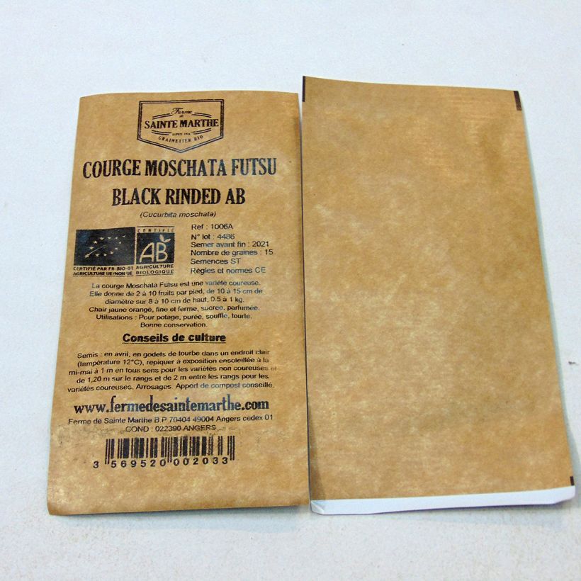 Esempio di esemplare Zucca moscata Futsu Black Rinded sacchetto di semi 20 (1g) come consegnato