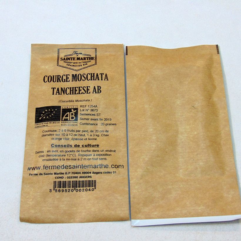 Esempio di esemplare Zucca moscata Tancheese sacchetto di semi 20 (2g) come consegnato