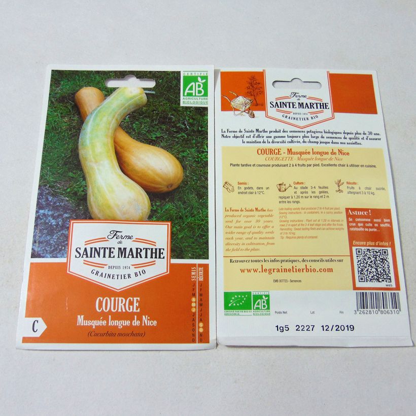 Esempio di esemplare Zucca moscata Lunga di Nizza sacchetto di semi 15 (1,5g) come consegnato