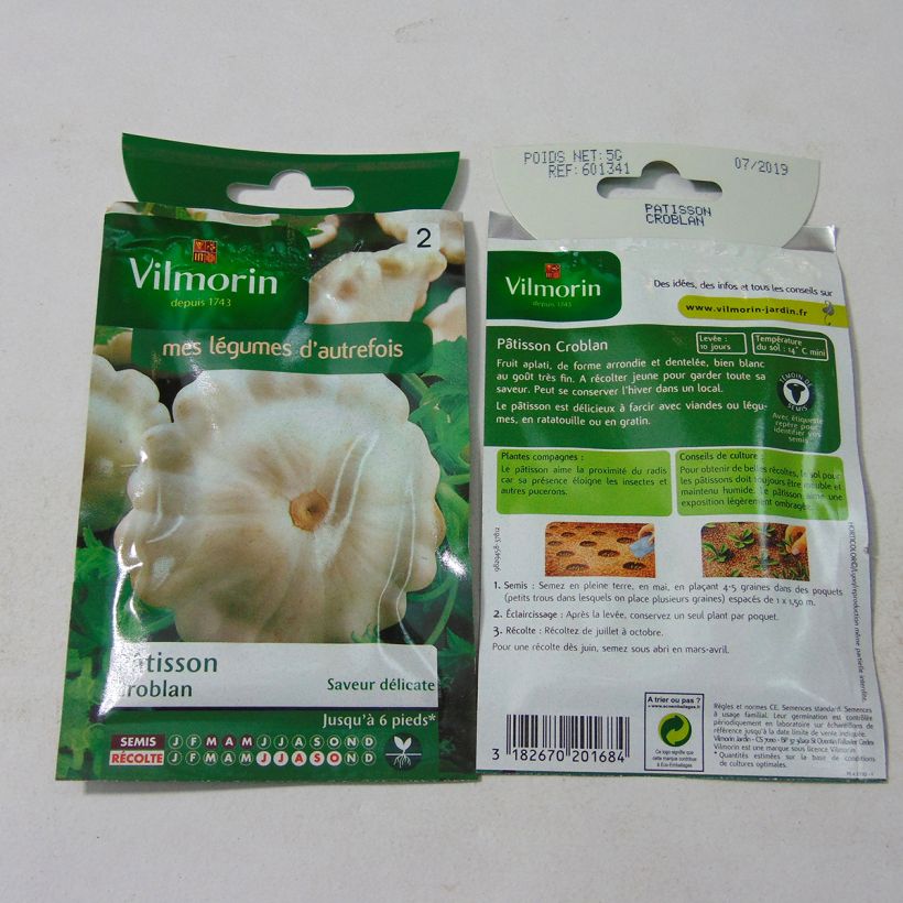 Esempio di esemplare Zucchino Croblan sacchetto di semi 30 (5g) come consegnato