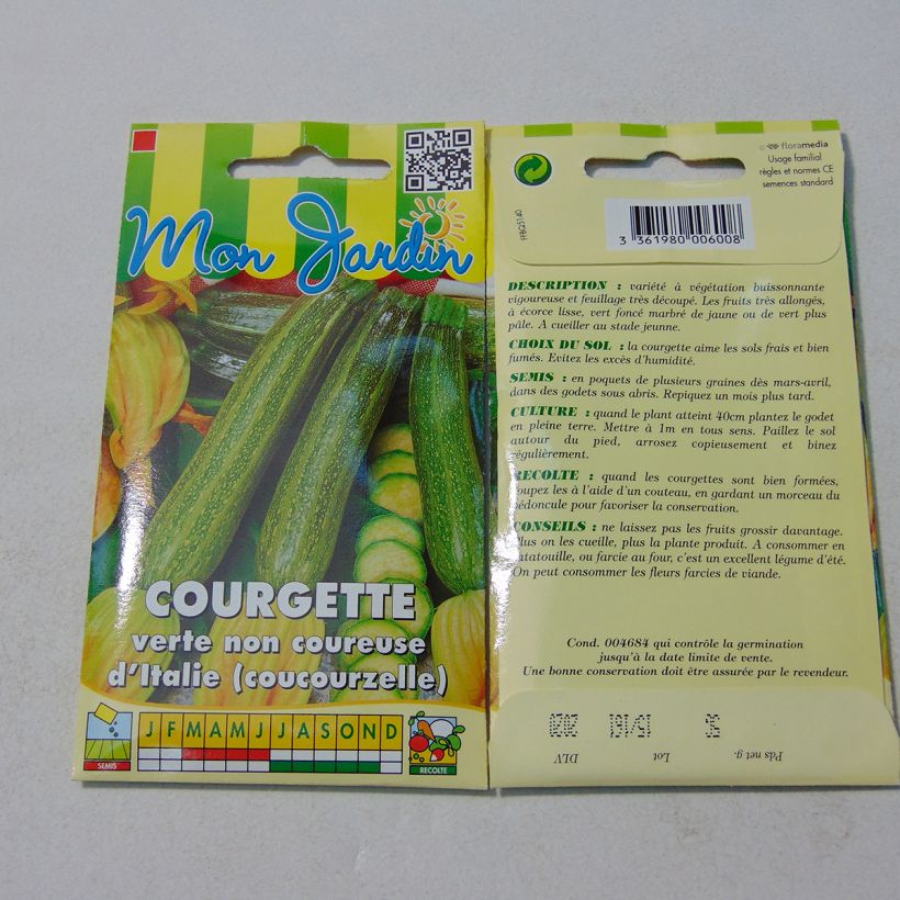 Esempio di esemplare Zucchino Verde non coureuse d'Italia sacchetto di semi 30 (5g) come consegnato