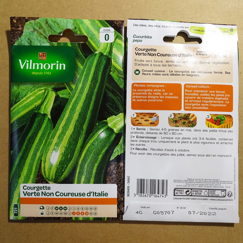 Esempio di esemplare Zucchino verde d'Italia sacchetto di semi 40 (4g) come consegnato