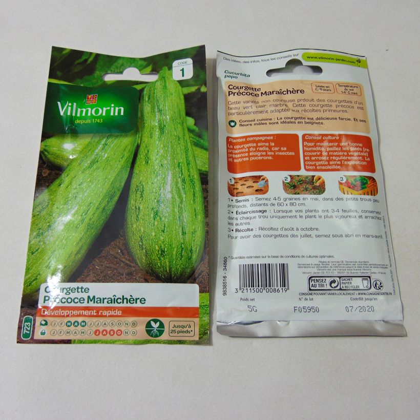 Esempio di esemplare Zucchine da orto precoci sacchetto di semi 50 (5g) come consegnato