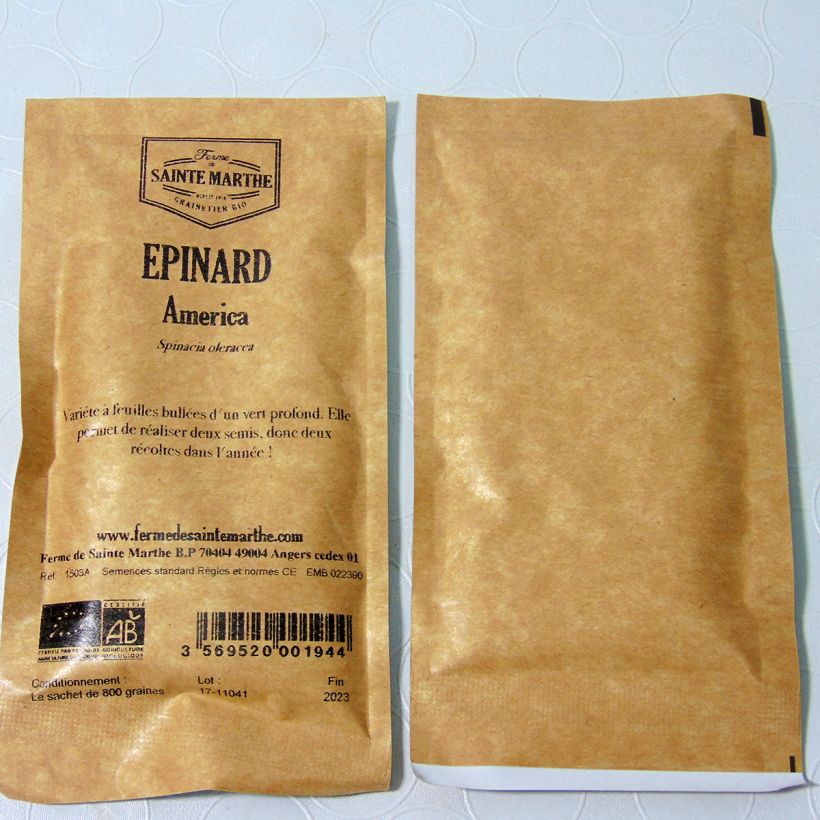 Esempio di esemplare Spinacio América sacchetto di semi 500 (9g) come consegnato