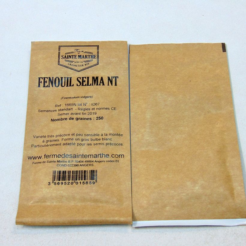 Esempio di esemplare Finocchio Selma - Ferme de Sainte Marthe sacchetto di semi 250 (1g) come consegnato