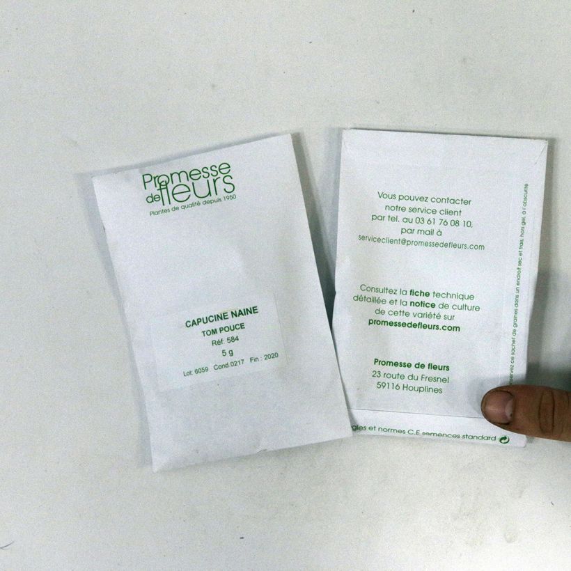 Esempio di esemplare Nasturzio Tom Thumb Mix sacchetto di semi 35 (5g) come consegnato