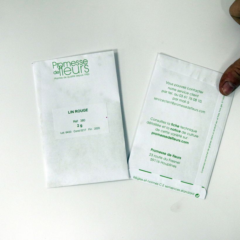 Esempio di esemplare Linum grandiflorum Rubrum - Lino scarlatto sacchetto di semi 600 (2g) come consegnato