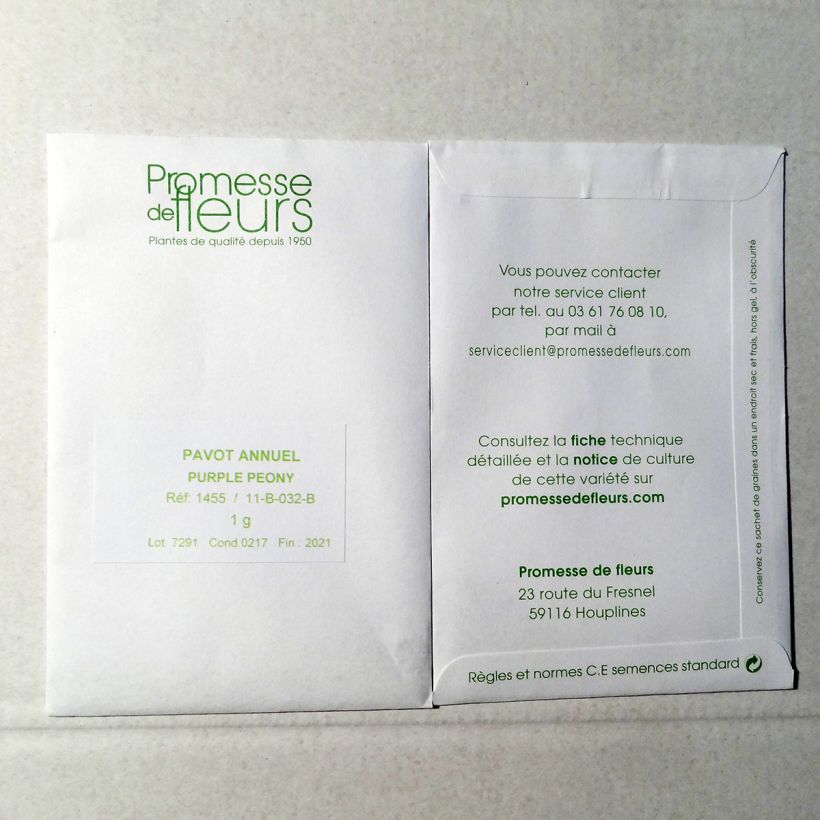 Esempio di esemplare Papavero da oppio Purple Peony sacchetto di semi 2550 (1g) come consegnato