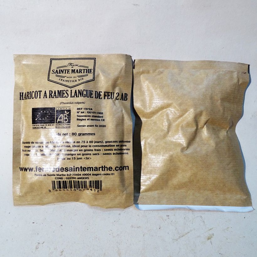 Esempio di esemplare Fagiolo rampicante da sgranare Langue de Feu 2 sacchetto di semi 160 (80g) come consegnato
