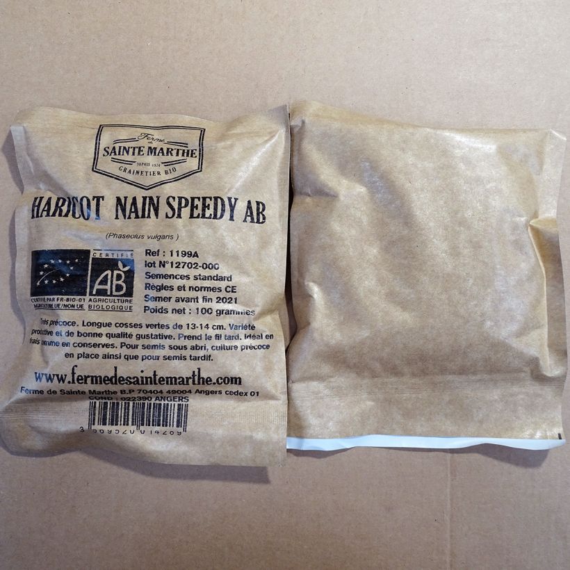 Esempio di esemplare Fagiolo nano Speedy Bio - La Ferme de Sainte Marthe sacchetto di semi 120 (60g) come consegnato