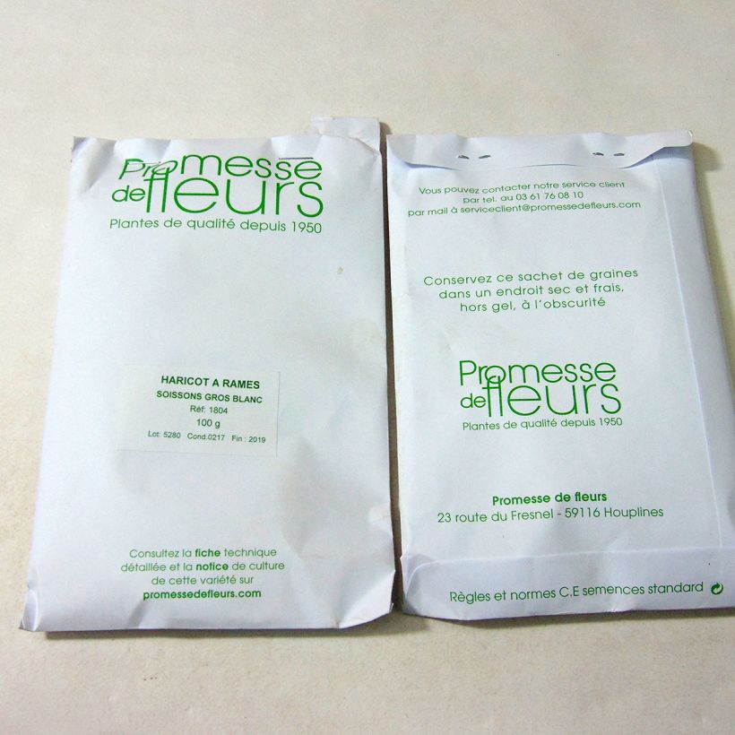 Esempio di esemplare Fagiolo rampicante da sgranare Soissons gros blanc sacchetto di semi 200 (100g) come consegnato