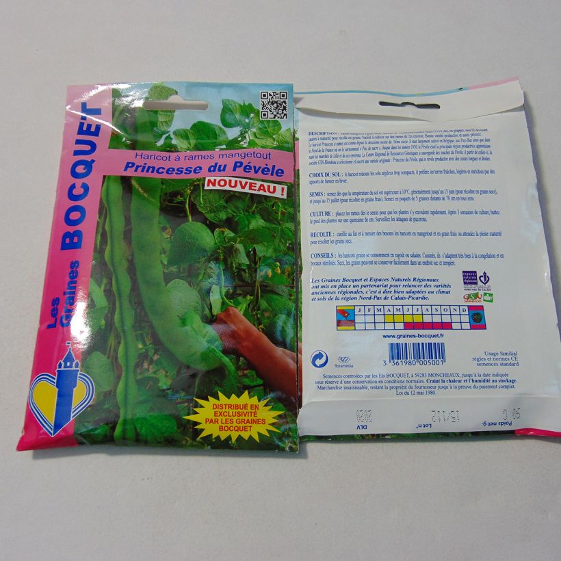 Esempio di esemplare Fagiolo rampicante Princesse du Pévèle sacchetto di semi 180 (90g) come consegnato