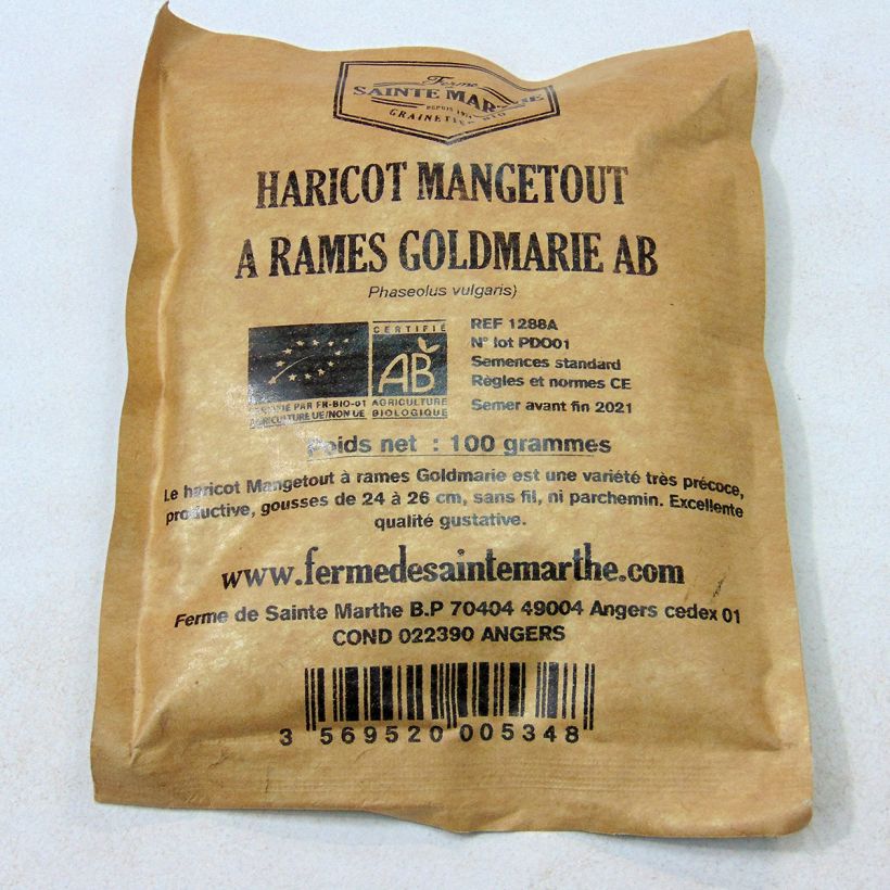 Esempio di esemplare Fagiolo rampicante Goldmarie sacchetto di semi 200 (100g) come consegnato