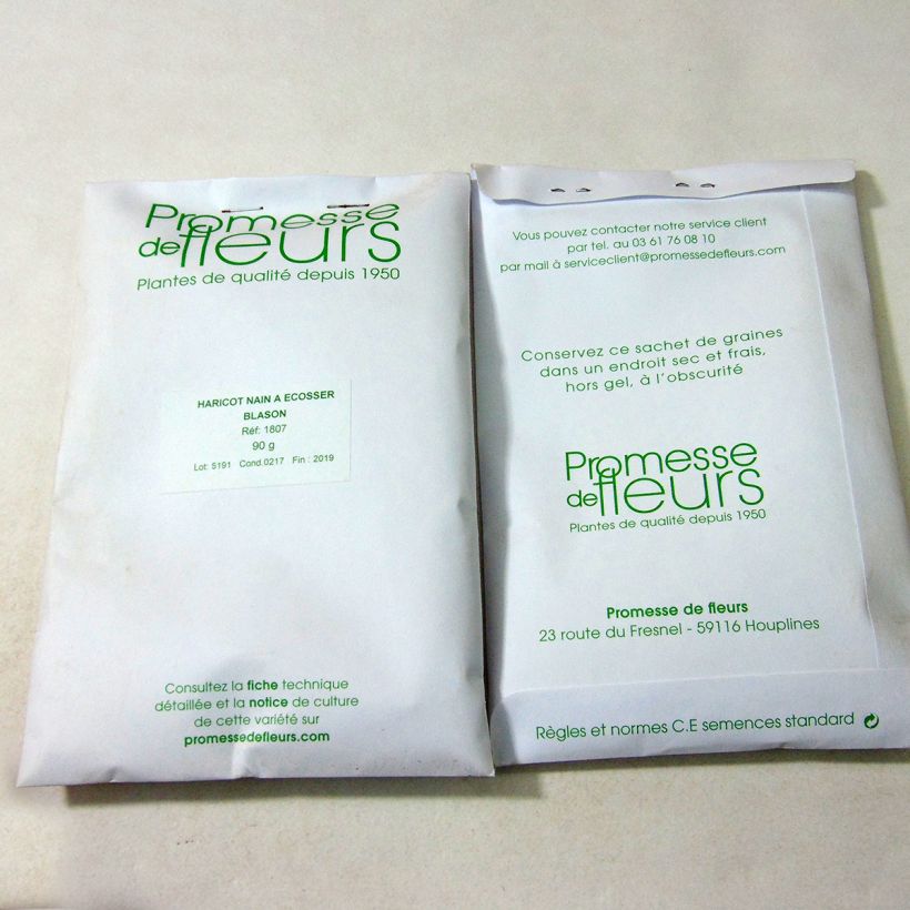 Esempio di esemplare Fagiolo da sgranare Blason sacchetto di semi 150 (90g) come consegnato